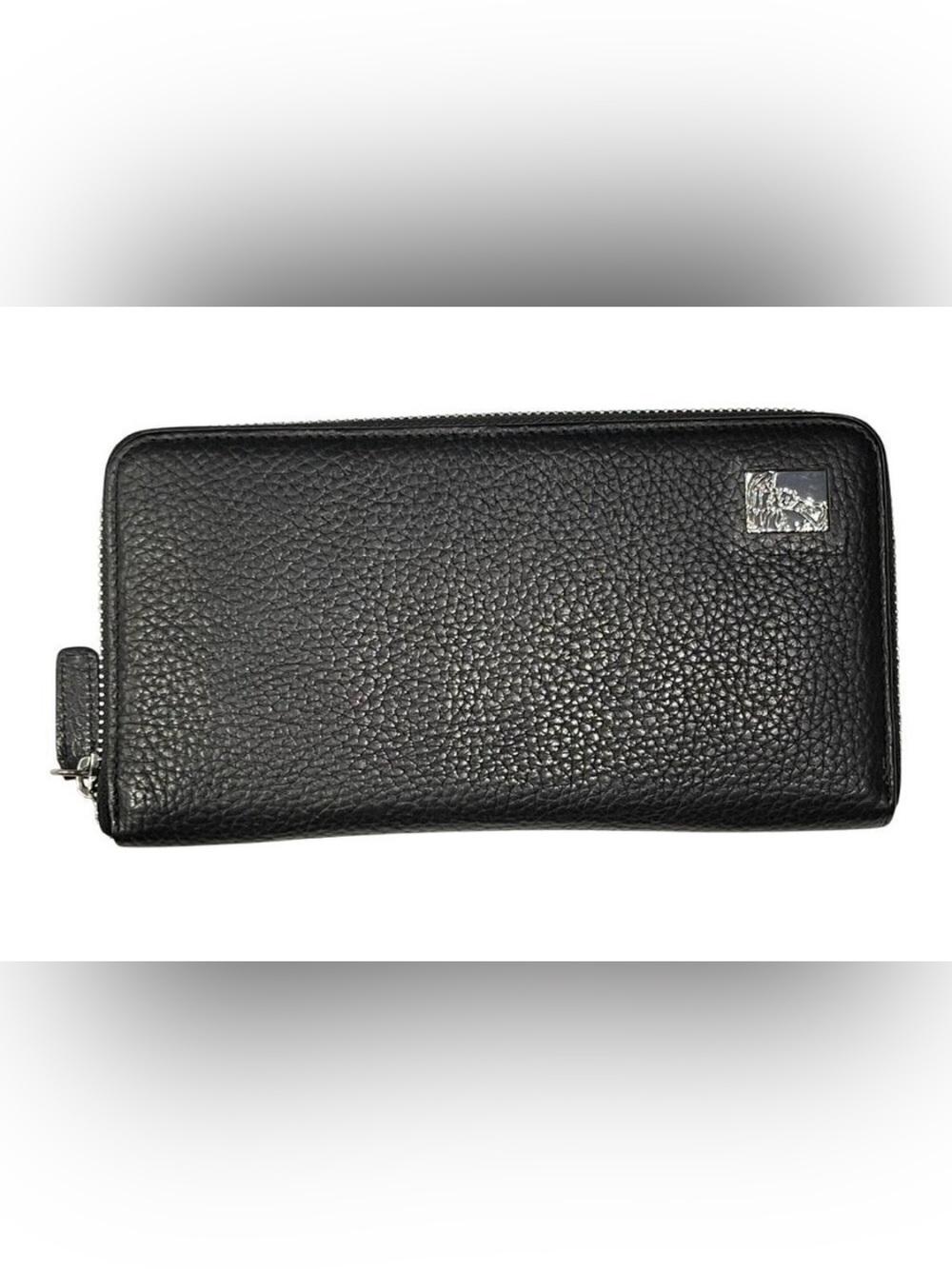 Versace Zip Around Black Leather Wallet Like New